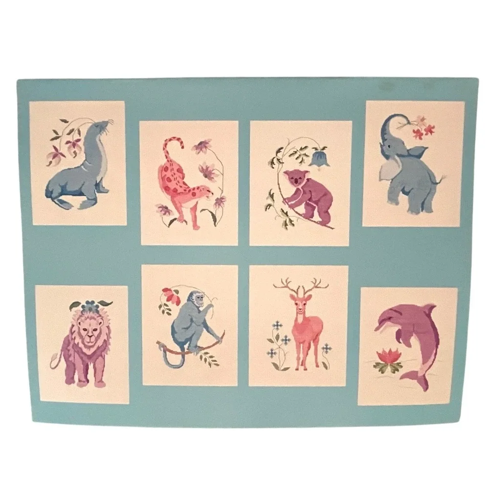 Ginnie Thompson Nursery Animals Martha Schmidt Cross Stitch Pattern Book 1981
